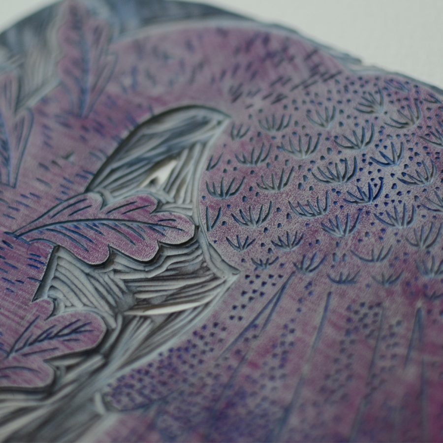 Blue – A4 / Linocut - imagine 5