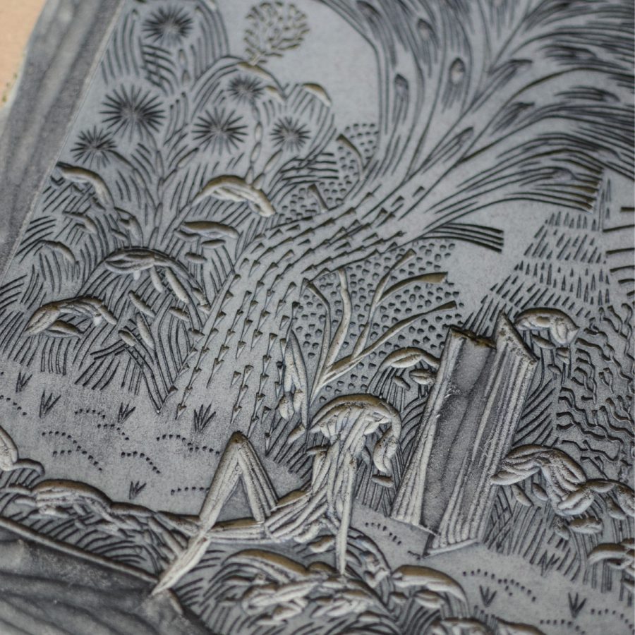 Time out - A3 / Linocut - imagine 3